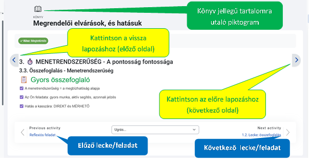 Moodle segédlet, lapozás